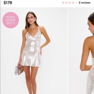 Show Me Your MuMu Silver Sequin Dress